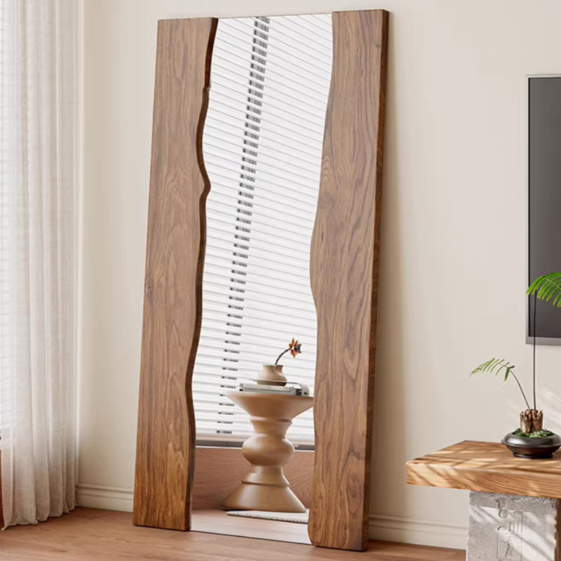 Miroirs rectangulaires en bois massif, 70,87 po x 29,53 po, Brun