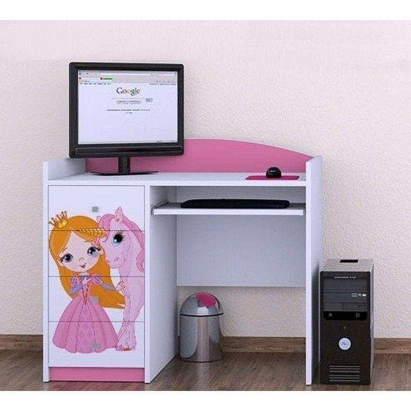 Kerin 100cm Computer Desk, Pink