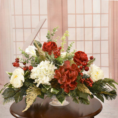 Faux Silk Arrangement in Vase