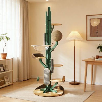 Simple and Luxurious Green Cat Climbing Frame