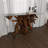 Teak Wood Handmade Live Edge Tree Stump Console Table with Clear Glass Top