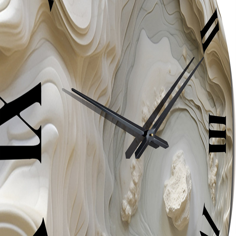 Horloge murale surdimensionnée en spirale crème, Grand