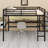 Loft Bed with Integrated Power Outlet and LED Lighting