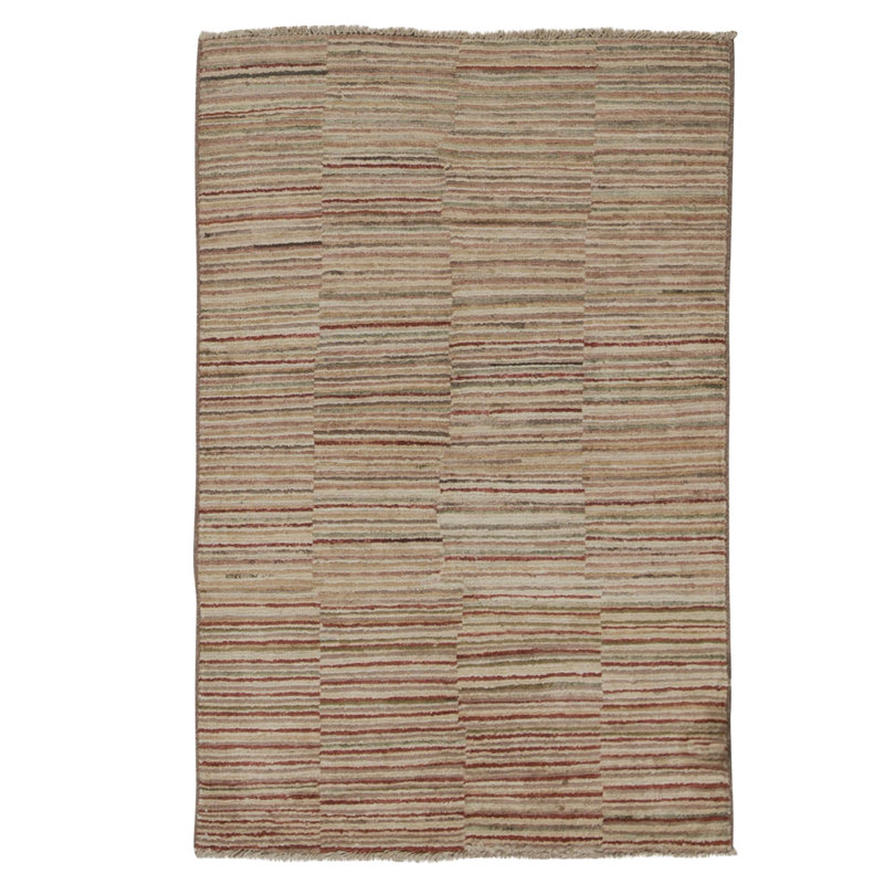 Hand Knotted Wool Area Rug in Multi