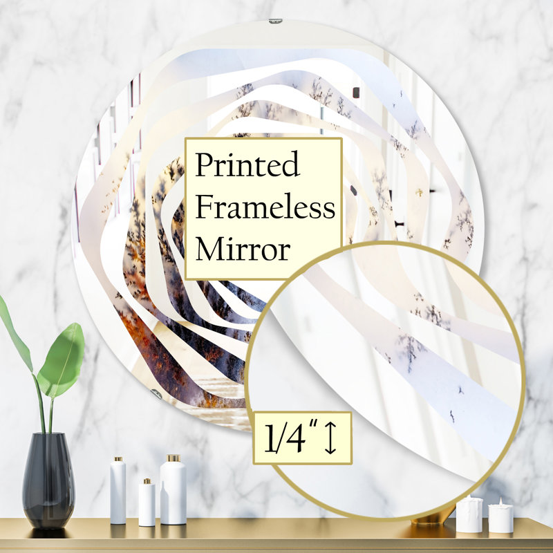 Miroir mural industriel Whirl Khazakistan Dendrite Crystals, H 31,5 po x l po