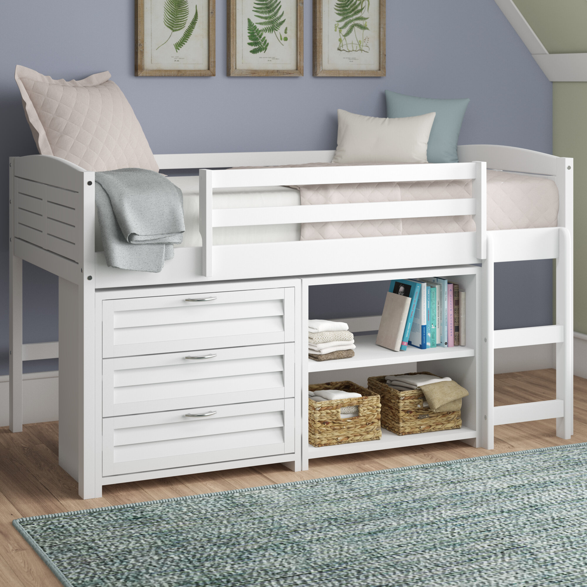 bookcase solid wood bed