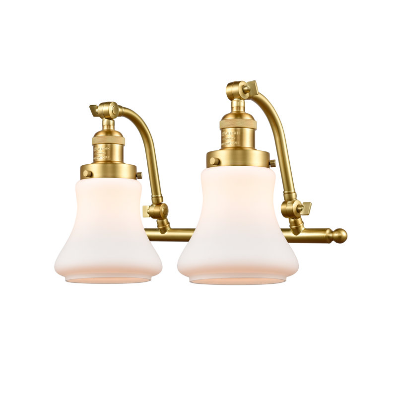 Edda 2 - Light Dimmable Vanity Light, 60 Watt Vintage Incandescent Bulb, Matte White, Satin Gold