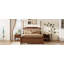 Grand lit plateforme avec lit gigogne simple TG et 2 tiroirs de rangement, lit en bois classique avec tête de lit à broche
