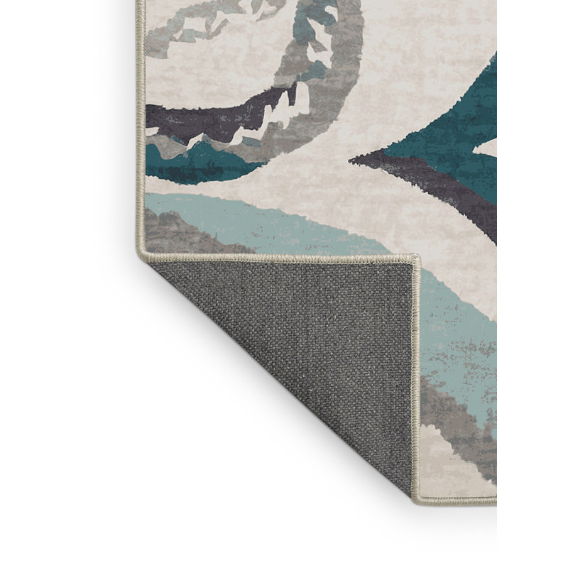 Tapis beige soyeux et moelleux, Rectangle 2 pi x 3 pi