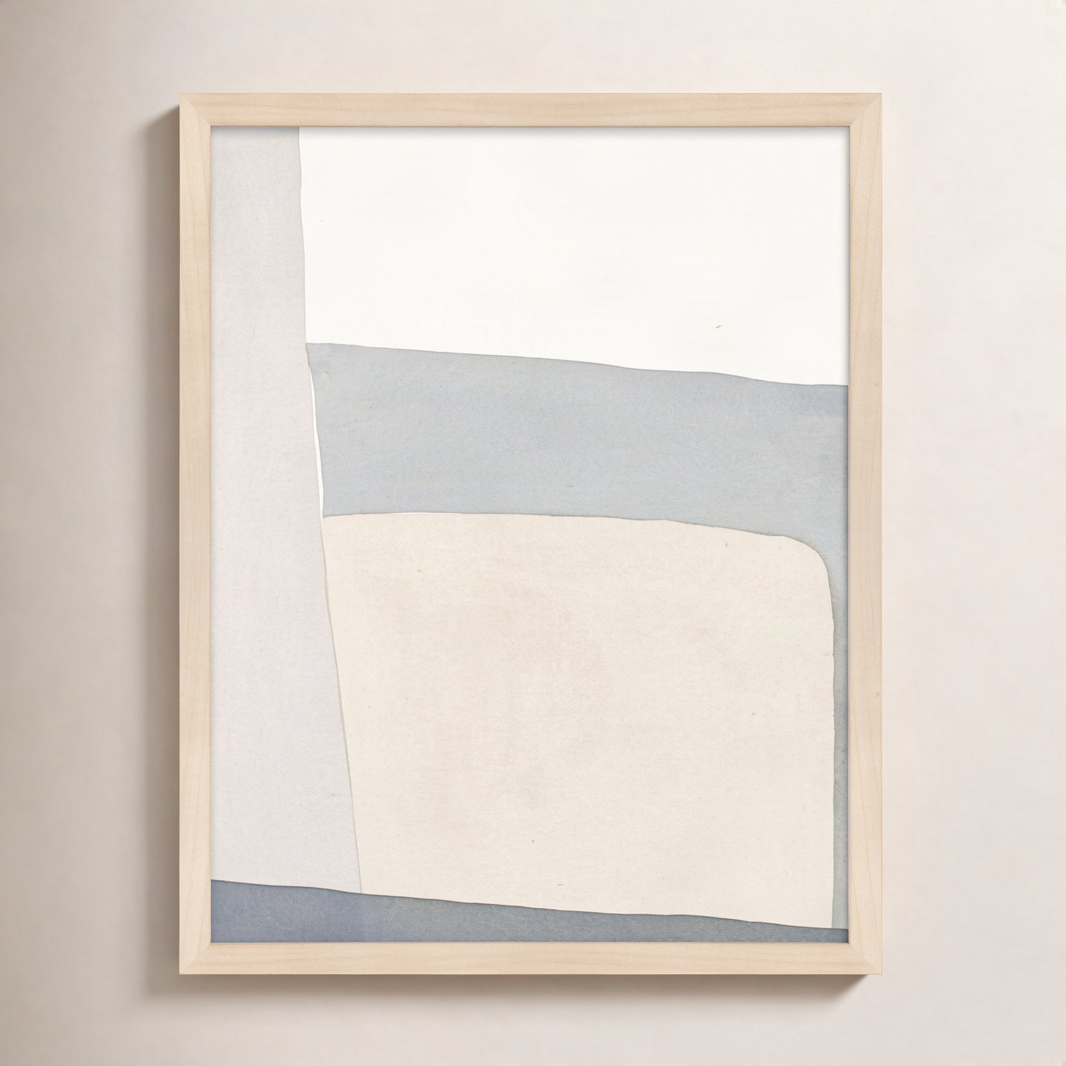 Simple Grey Painting by Julia Balfour, 20" H x 16" W x 1.25" D, Brown Framed Paper