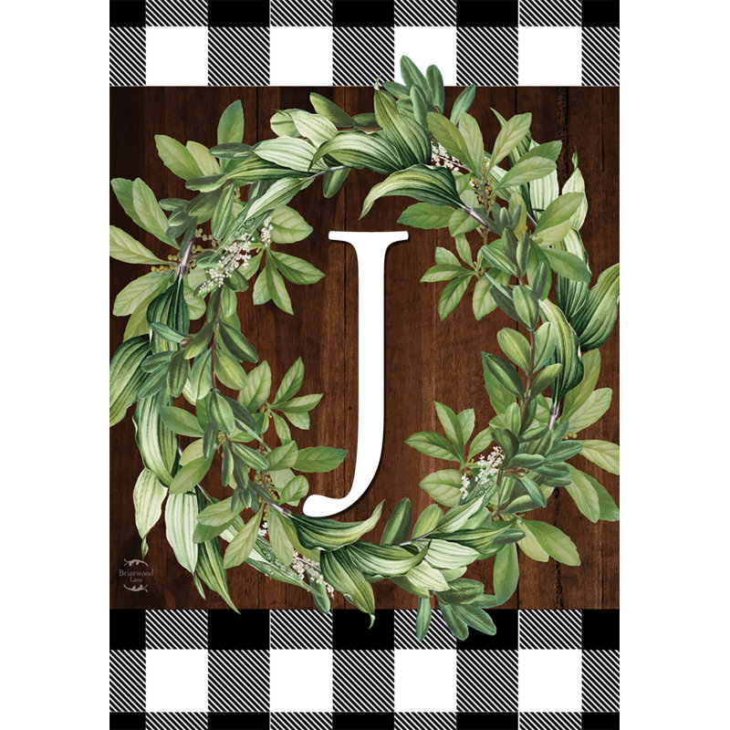 Drapeau de jardin couronne monogramme J