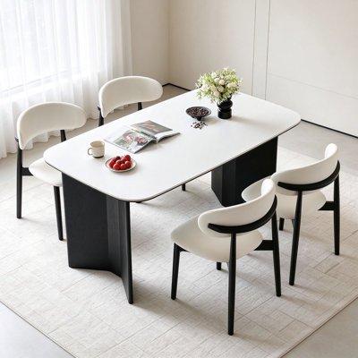 Retro Cream Sintered Stone Dining Table