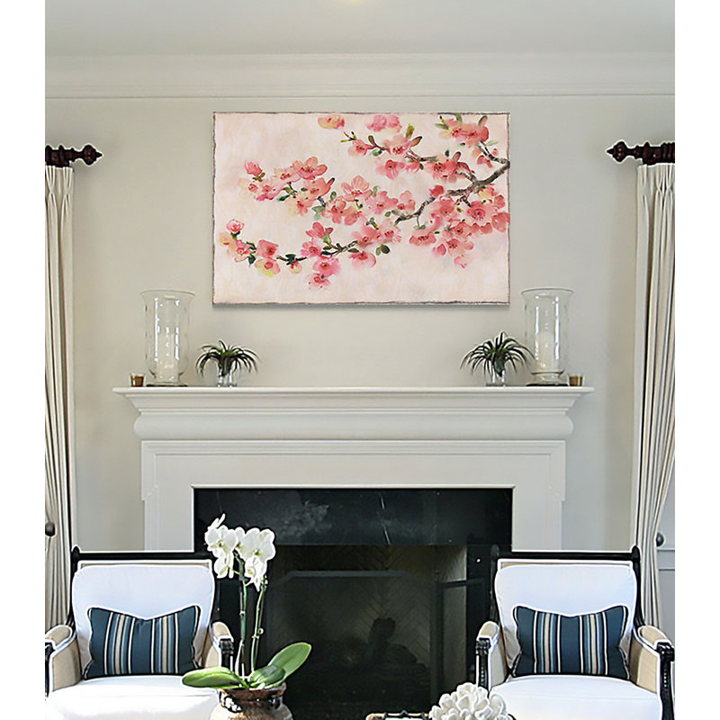 «Cherry Blossom Composition I», reproduction, H 32 po x l 48 po x 1,5 po, Toile tendue