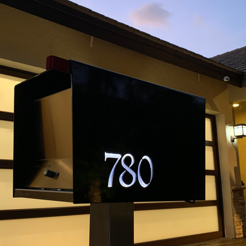 UpTown Box Post Mounted Mailbox, Yes, Stainless Steel/Black