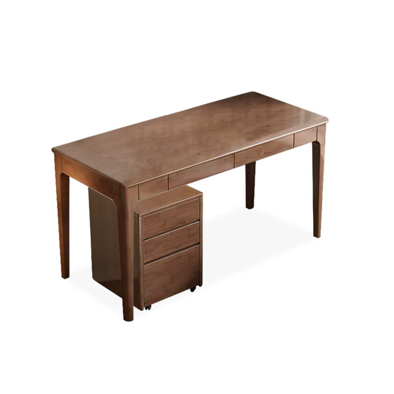 Rectangular Solid Wood desks, Walnut, 29.53" H x 55.12" W x 23.62" D
