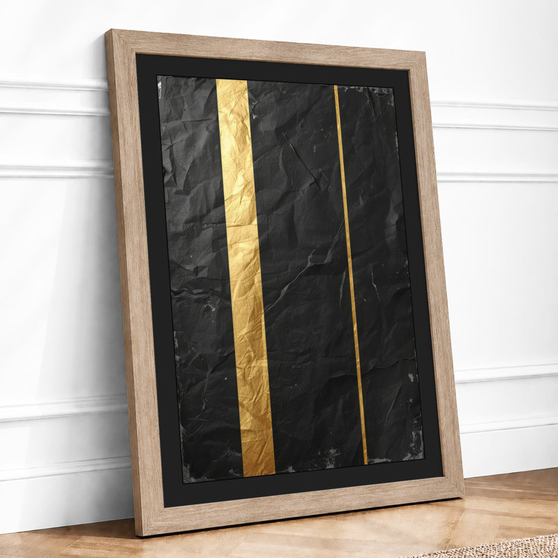 Stone and Gold Industrial - Framed Print, A1 - 84.1 x 59.4 cm, Oak