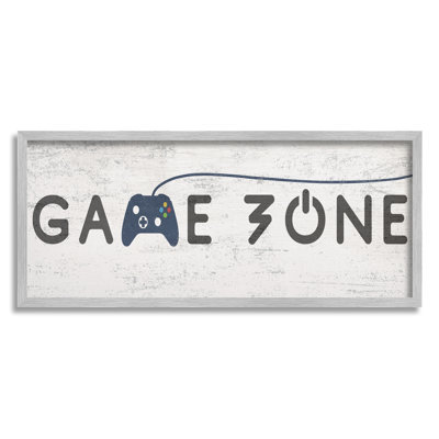 «Game Zone», vidéo de jeu vidéo, contrôleur bleu rustique, art numérique sur estampe numérique par Daphne Polselli