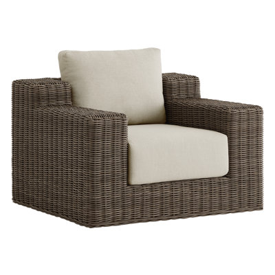 Abela, chaises longues de patio extérieures rembourrées en osier de 85,4 pouces de large avec coussin (ensemble de 2)