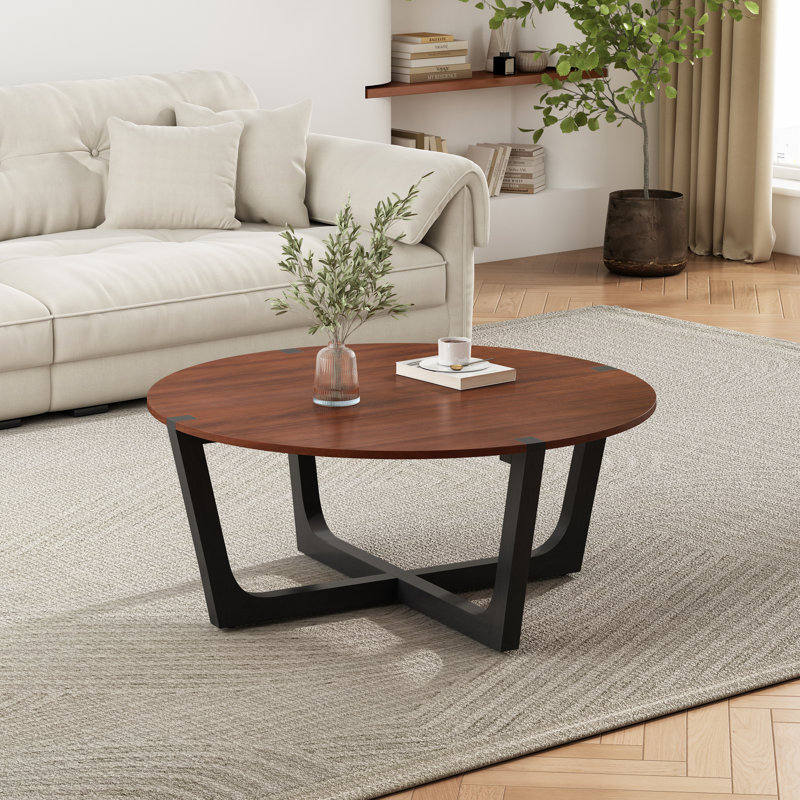 TABLE BASSE EN BOIS ACACIA, BRUN ET NOIR