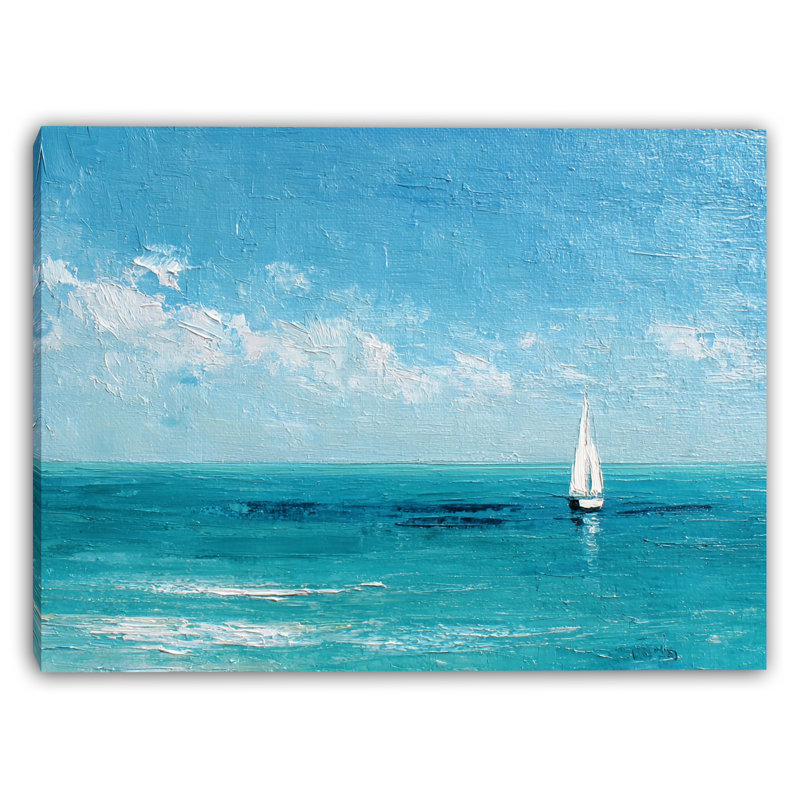 «Solitaire Sail in Blue», art mural sur toile tendue