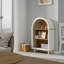 Bibliothèques arquées modernes, bois d'ingénierie, style rustique, rangement compact pour la maison