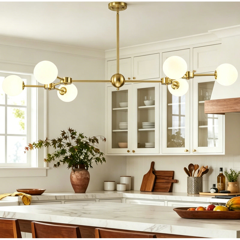 Luminaire suspendu pour îlot de cuisine 6 lumières