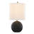 Carole 23" Polyresin Table Lamp Matte Black Polyresin, Modern Brass and Natural Linen Shade