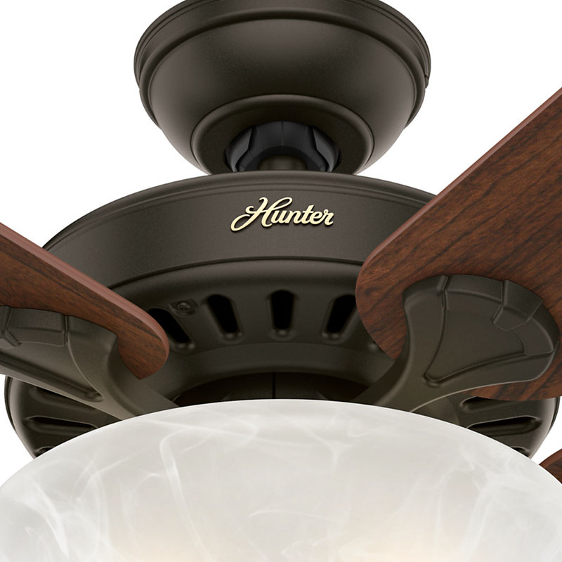 Pro's Best 52" 5 - Blade Ceiling Fan with Pull Chain and Light Kit Included, Bronze