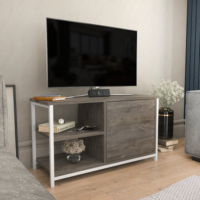 Muskegon Tv Stand TV Stand for TVs up to 40", White/Dark Gray