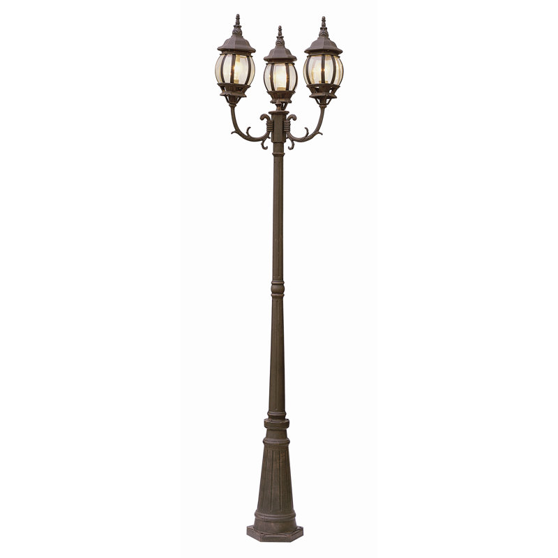 Lampadaire câblé 3 lumières H 91,5 po Siclen (double) Siclen, rouille