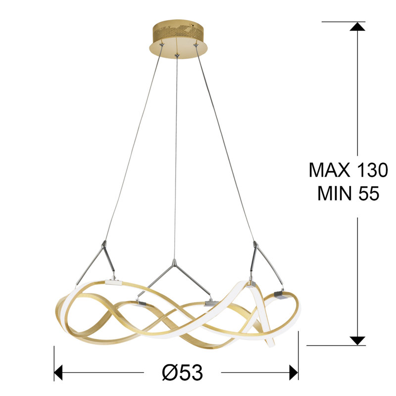 Ameer 1 - Light LED Unique/Statement Pendant, Gold