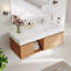 Meuble-lavabo simple 48 po Loubertha, plateau de table en faux marbre brillant, meubles-lavabos flottants modernes-810235937-827825462