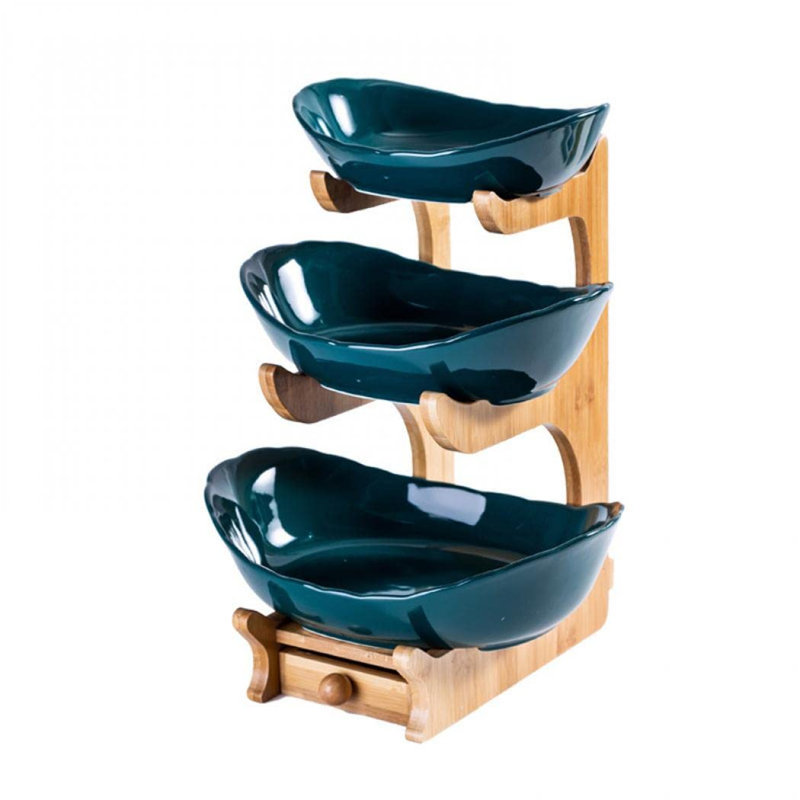 Fruit Plate Set Fruit Basket For Kitchen Counter (Three Layer)