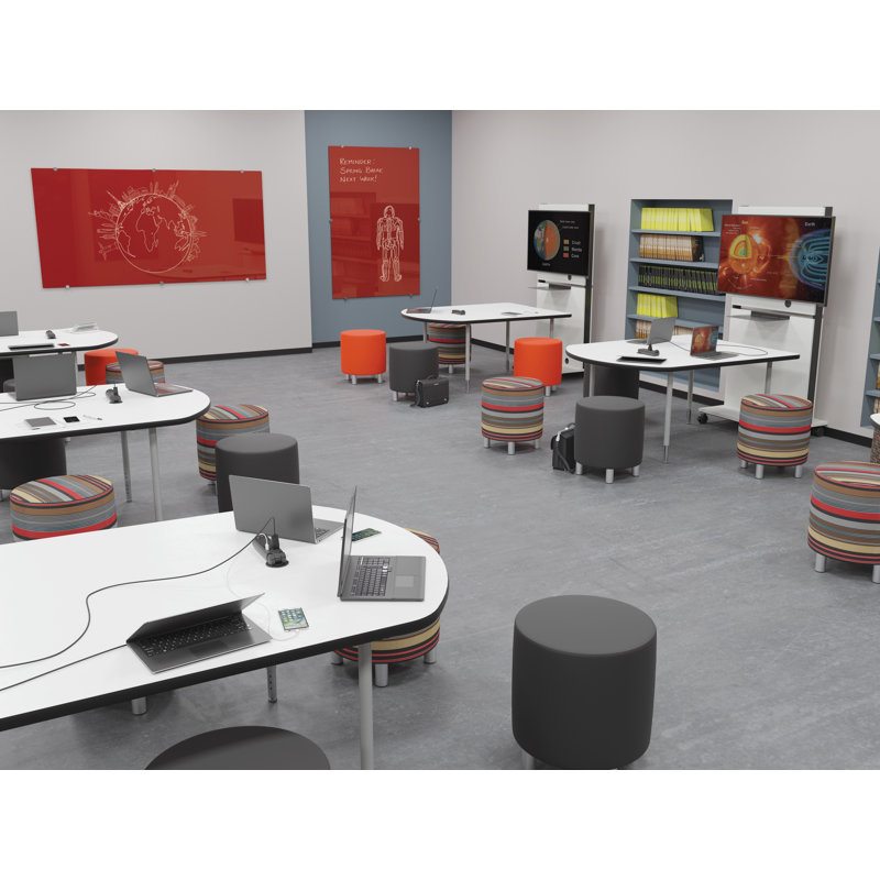 Tableau effaçable mural en verre Visionary, H 47,24 po x L 70,87 po, Rouge
