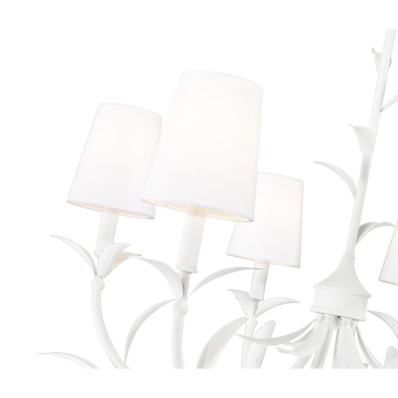 Lustre blanc texturé 6 lumières Parra, Blanc texturé