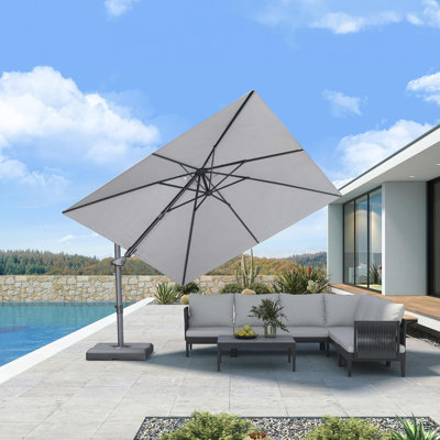 Parasol en porte-à-faux pivotant à 360 ° pivotant à gauche et à droite avec rotation à 360 degrés