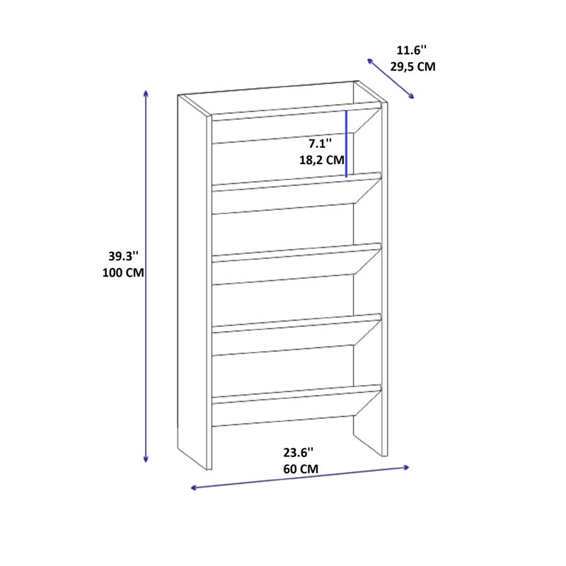 Elarco 15 Pair Shoe Rack, White