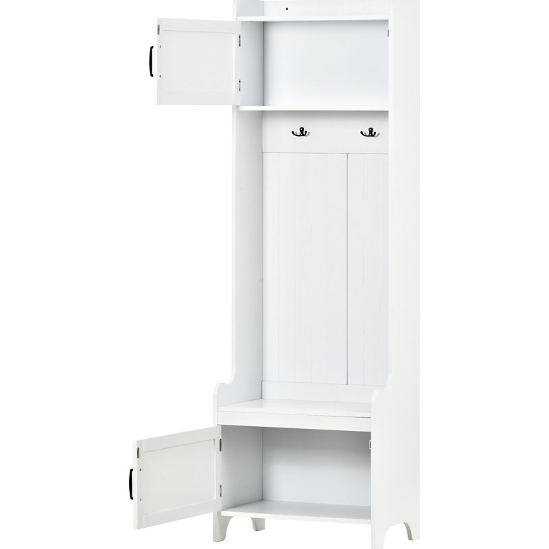 41, couloir, portemanteau, banc d'entrée, blanc, rangement spacieux et look élégant