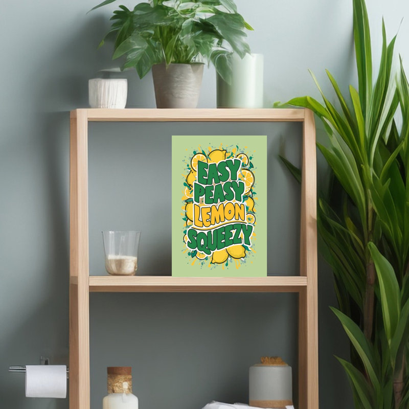 «Easy Peasy Lemon Squeezy», art mural contemporain, H 18 po x l 12 po