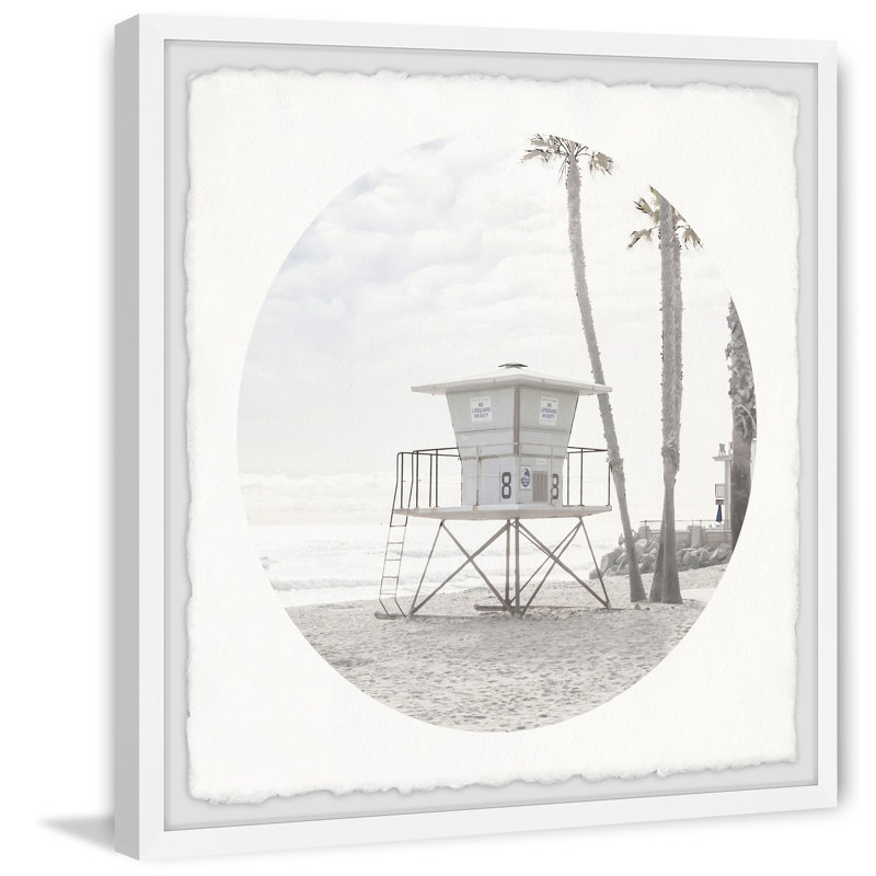 Sand Beach Tower - Single Picture Frame Painting, 30cm H x 30cm W x 3.81cm D