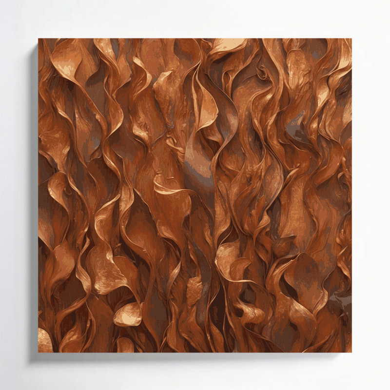 «Abstract Color Field 16», art mural sur toile brune, H 8 po x l 8 po