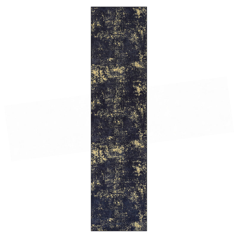 Black Washable Rug Runner Rug, Runner 2'6" x 10'