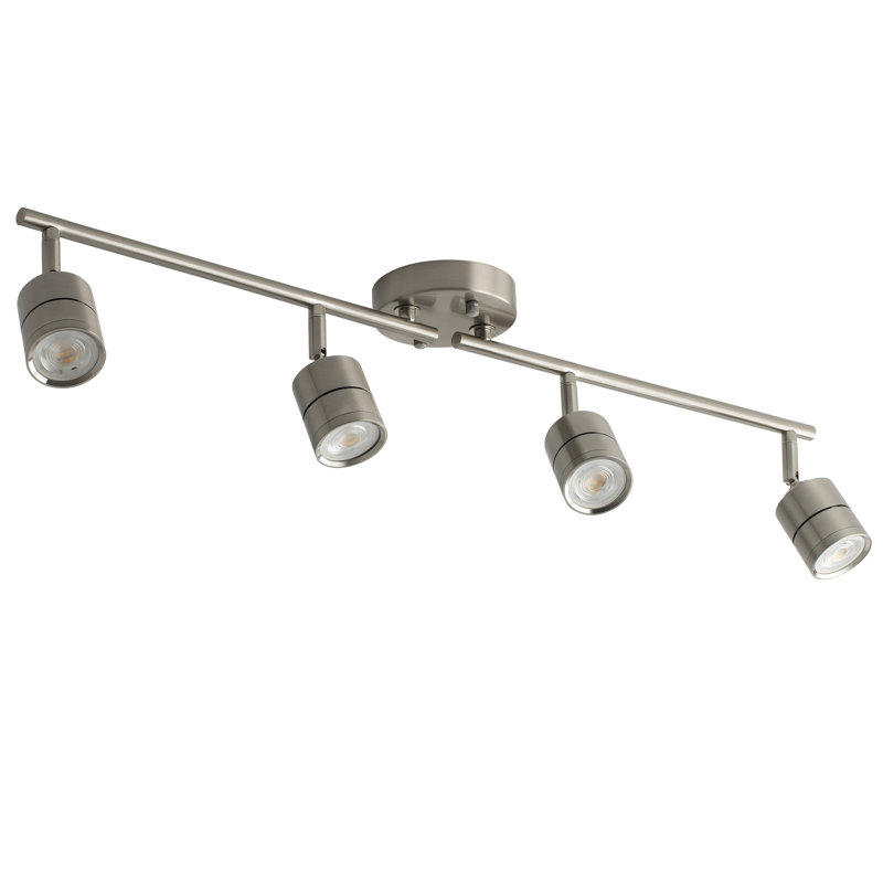 33.22'' 4 -Light Linear Track Kit Bulb Replaceable LED Ceiling Spotlight with 4 8W GU10 Bulbs 3000K, Brushed Nickel