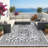 Reversible Outdoor Rug 10x20ft, Grey/White - Waterproof Plastic Straw Patio Mat, UV & mark Resistant, Easy Clean, Portable Carpet for Garden, Camping, Backyard - Made in USA-1610733153-1610733159