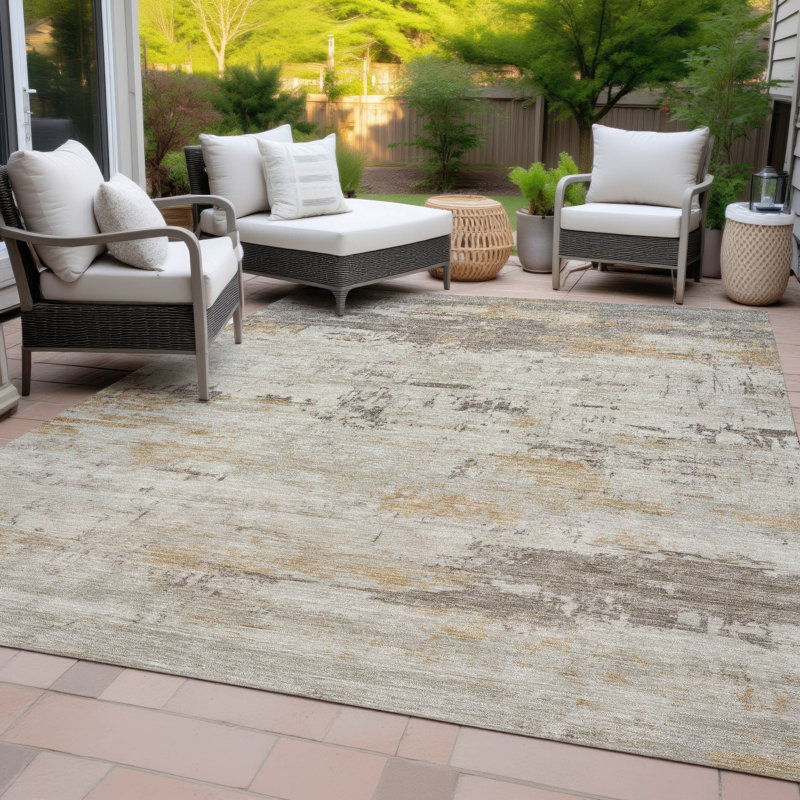 Machine Washable Indoor/Outdoor Jacinto ACN2145 Abstract Rug, Rectangle 3' x 5'