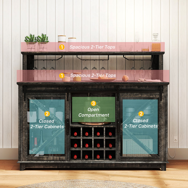 Armoire à vin Farmhouse, armoire à café, pour votre maison