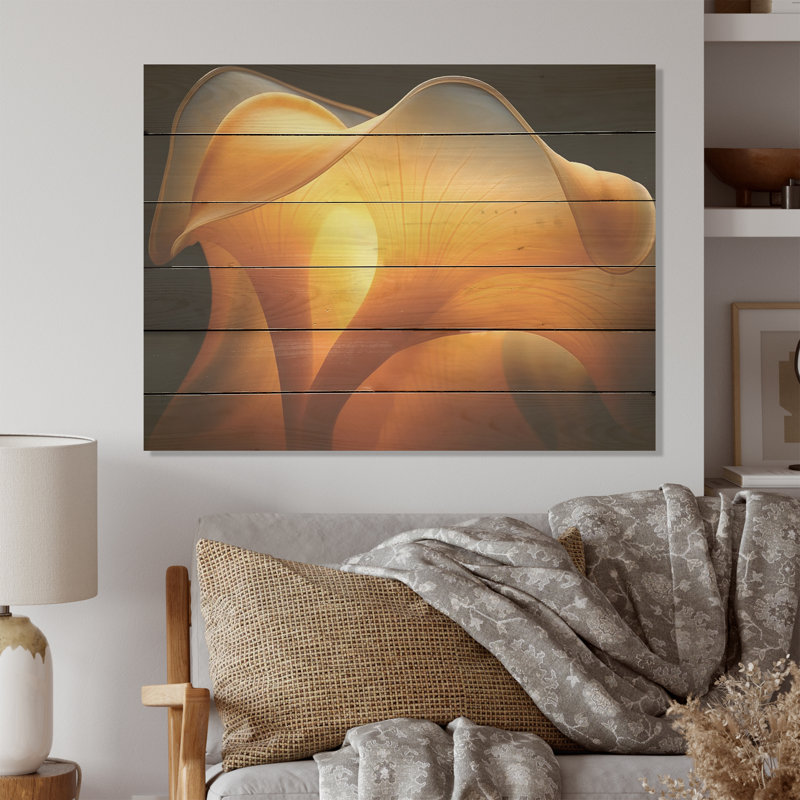 Photo de fleur jaune au soleil - Art mural en bois sur bois de pin naturel, H 10 po x l 20 po