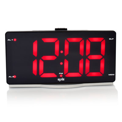Digital Electric Tabletop Clock with Alarm in Black