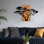 Accessoire mural décoratif en bois peint à la main, 35,4 x 22,8 x 1,2 pouces | 100% bois massif (épaisseur: 1,2 po) et métal durable (épaisseur: 0,06 po) | Variations de couleurs uniques, parfaites pour la décoration intérieure et les murs décoratifs, charme rustique