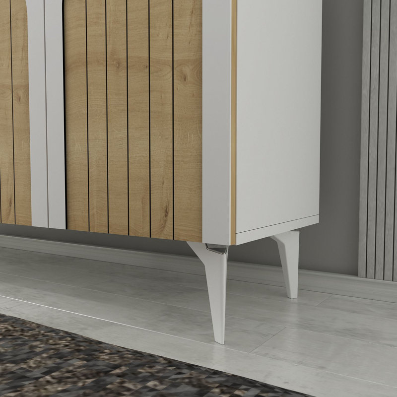 Olivia 150cm Console Table, White/Natural